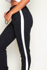 Black Slim Fit Joggers with White Stripe