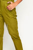 Green Turn Up Hem Utility Trousers