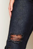 Black Jeans with Heavily Distressed Hem