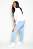 Plus+ Light Wash Frilly Ripped Straight Leg Jeans