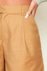 Camel Wide Tailored Cargo Shorts