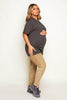Beige Cord Trousers with Maternity Stretch Band