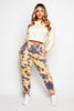 Yellow & Purple Acid Wash Casual Joggers