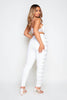 White Beaded Side Detail Trousers