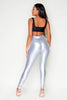 Silver Metallic Coated Leggings