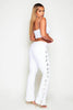 White Trousers with Side Buckle Detailing