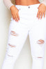 Plus+ White Distressed Skinny Jeans