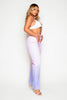 Pink Ombre High Waist Straight Leg Denim Jeans