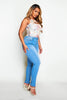 Petite Light Wash Split Front High Waist Skinny Jean