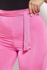 Neon Pink Disco Belted Wide Leg Trousers