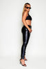 Black Pu Trousers with Zip Ankle Detail