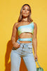 Ocean Ombre Cut Out Slinky One Shoulder Bodysuit