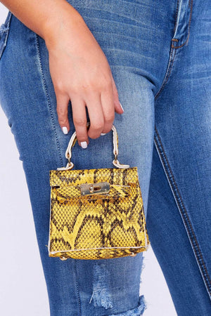 Yellow Snake Micro Mini Bag