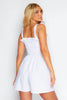 White Shirred Tie Cami Playsuit