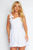 White Shirred Tie Cami Playsuit