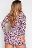 Pink Mesh Leopard Bodycon Mini Dress