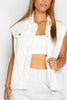 White Denim Sleeveless Jacket