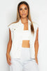 White Denim Sleeveless Jacket