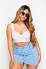 Light Wash Buttoned Denim Mini Skirt