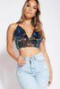 Multicolour Sequin Plunge Bralet