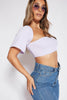 Lilac Textured Square Neck Crop Top