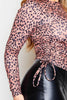 Leopard Printed Top with Side Tie Detail