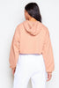 Peach Cropped Hoodie with Wide Sleeves