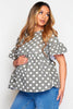 Maternity Sage Polkadot Smock Top