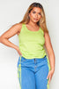 Lime Longline Vest Top with Side Ties