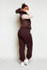 Recycled Chocolate Brown Pocket Thigh Casual Joggers