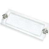 Fleur De Lis Bubble Glass Elongated Platter