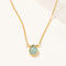 GEMSTONE TEARDROP NECKLACE- GOLD