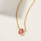 GEMSTONE TEARDROP NECKLACE- GOLD