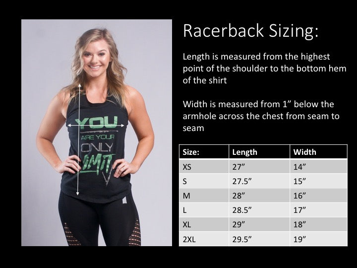 Racerback Sizing Chart