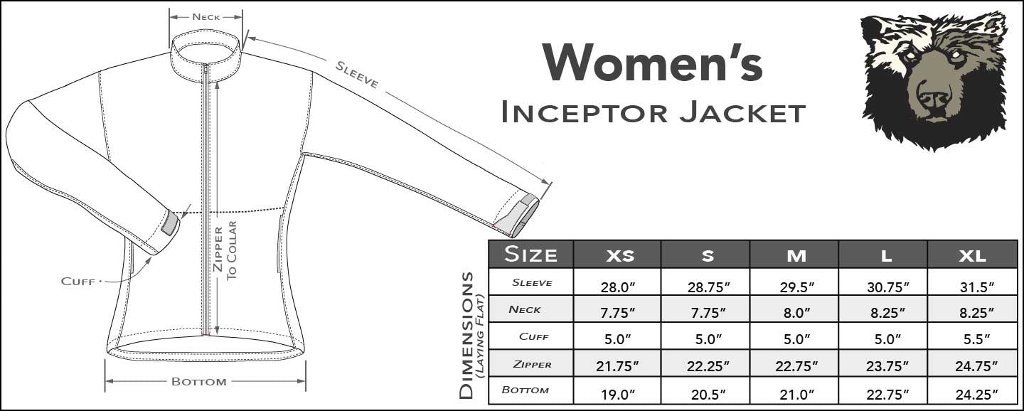 Womens Inceptor Jacket Fit Guide