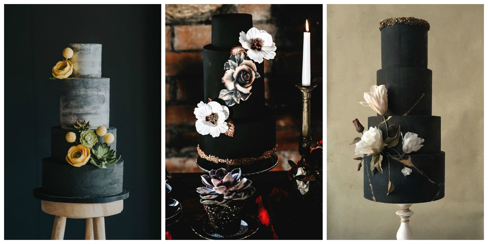 Simple Statement Black Wedding Cakes