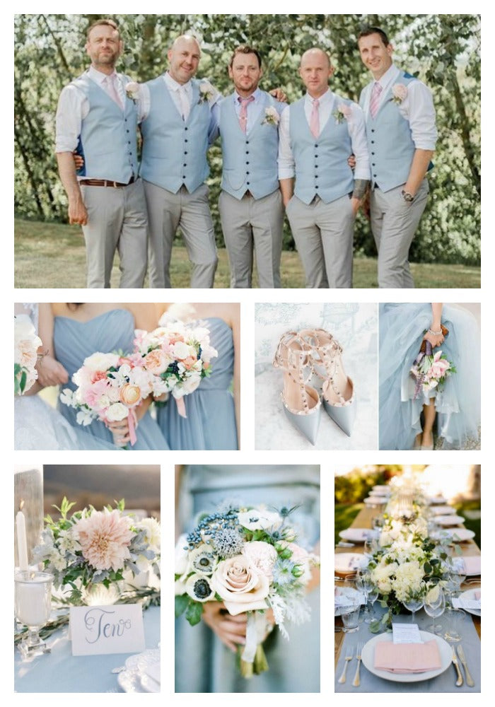 Dusty Blue and Pink Wedding Color Scheme