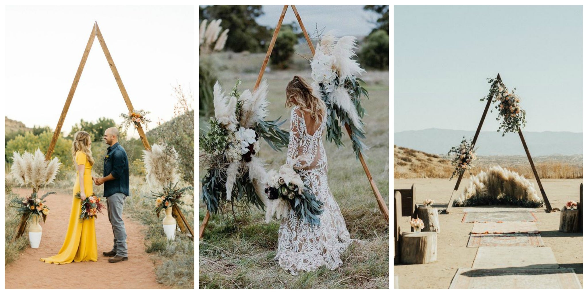 Pampas Grass Wedding Altars