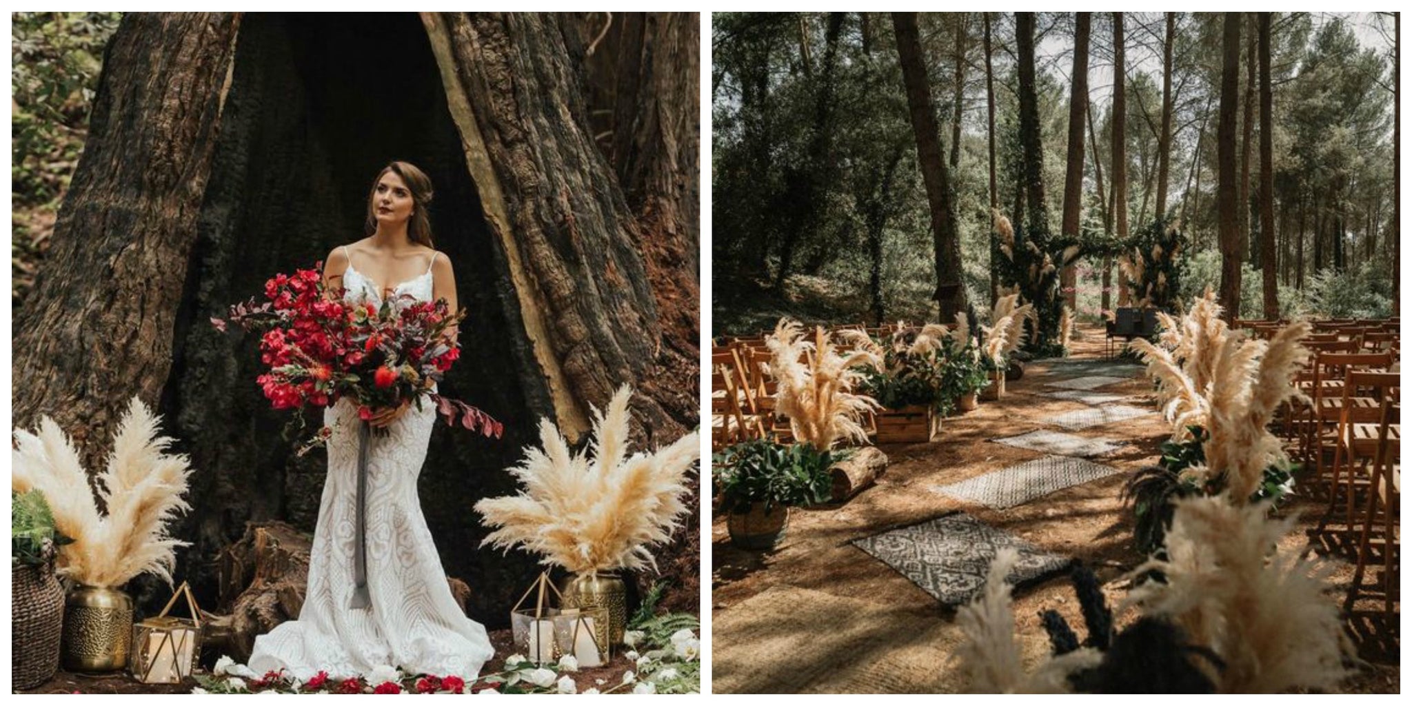 Pampas Grass Wedding Altars