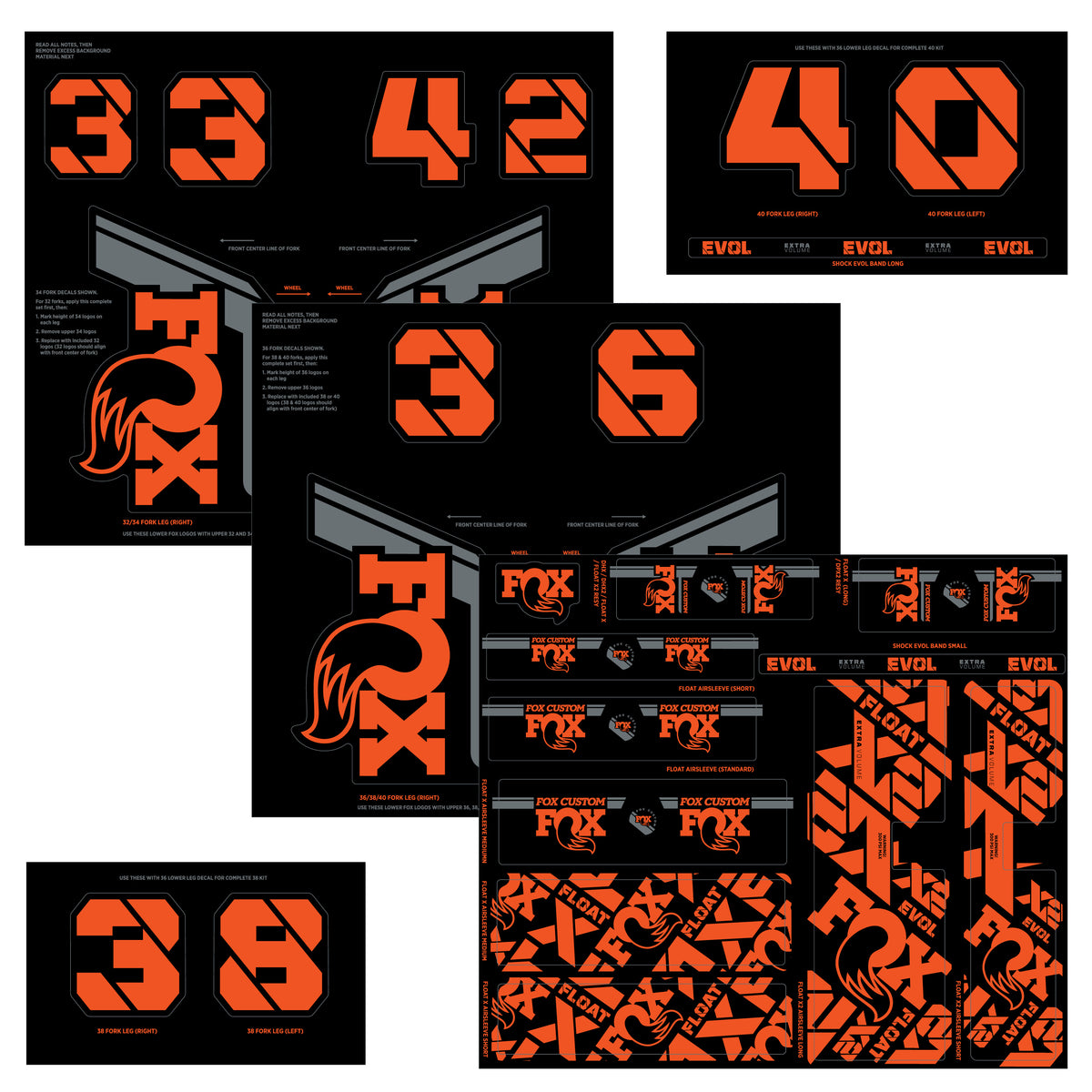 FOX Float X 2016-17 Rear Shock Suspension Sticker Factory Decal Adhesive Dolphin 