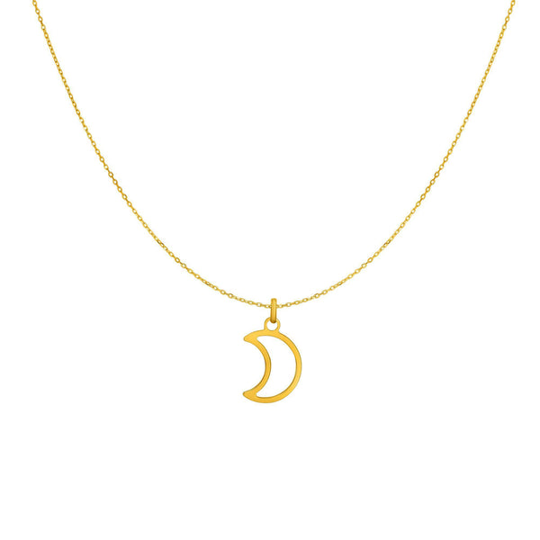 Slik Foster Krympe Halskæde i 14 k gult guld med halvmåne, 18 " - smykker