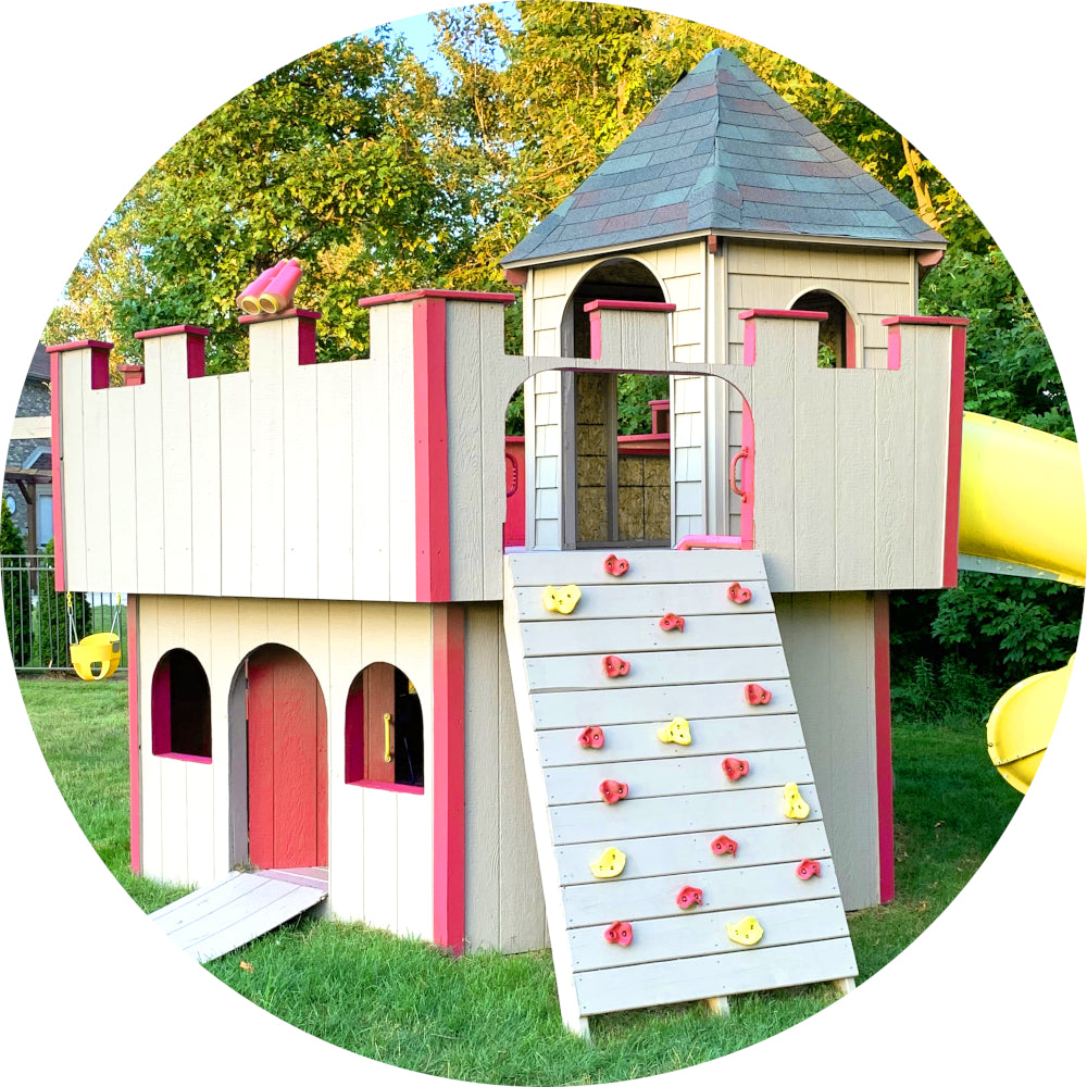 wooden play castle outdoor