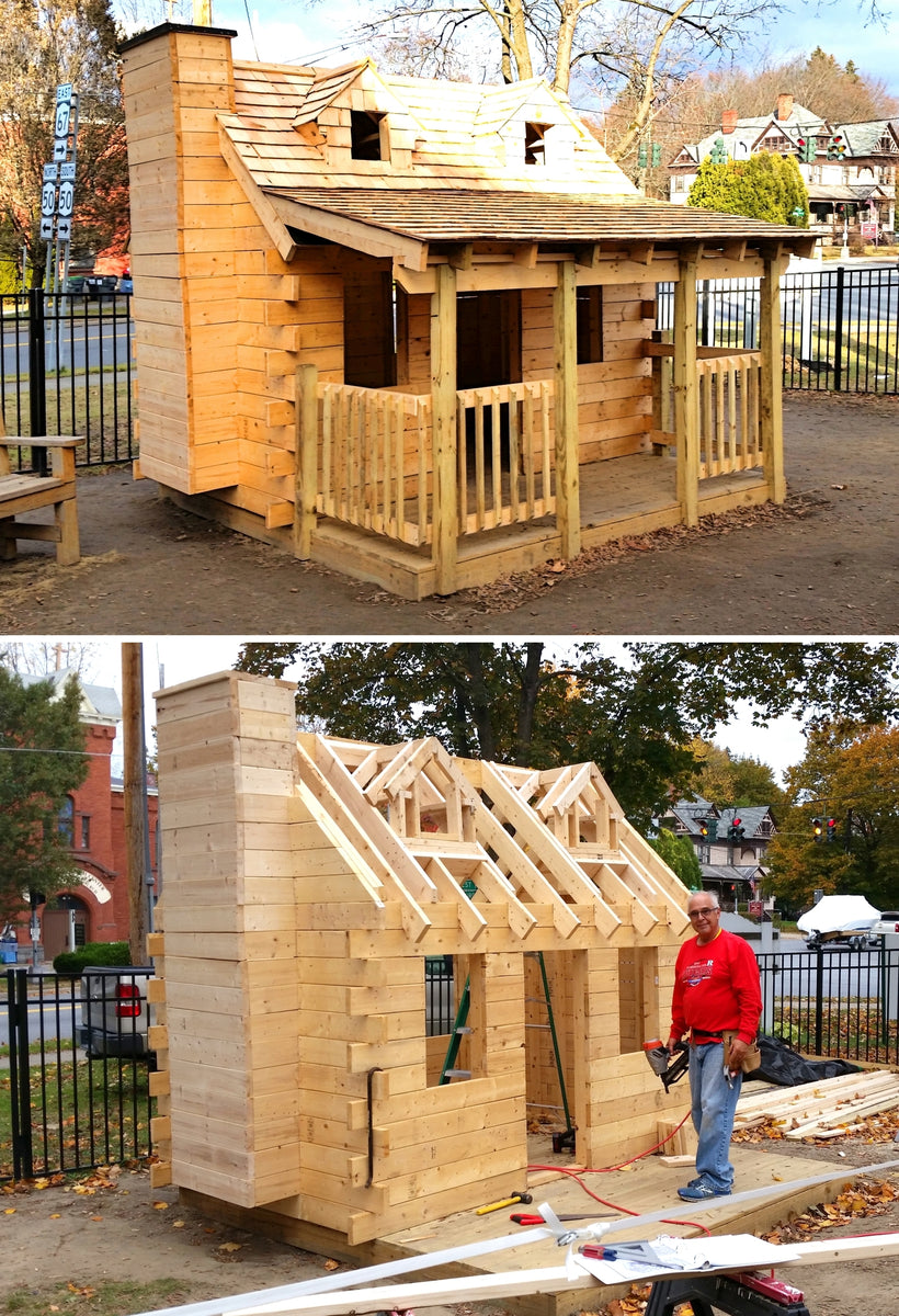 10x10 Log Cabin Playhouse Plan for Kids 