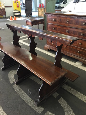 Antique Pew Bench and Large Italian Chest