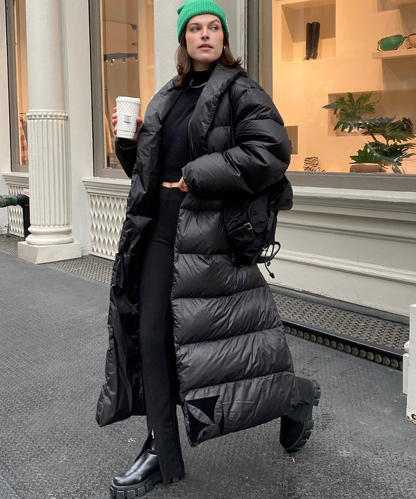 Belted Long Puffer Jacket