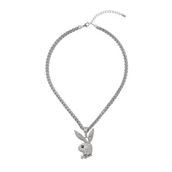 Pave Rabbit Head Chunky Necklace