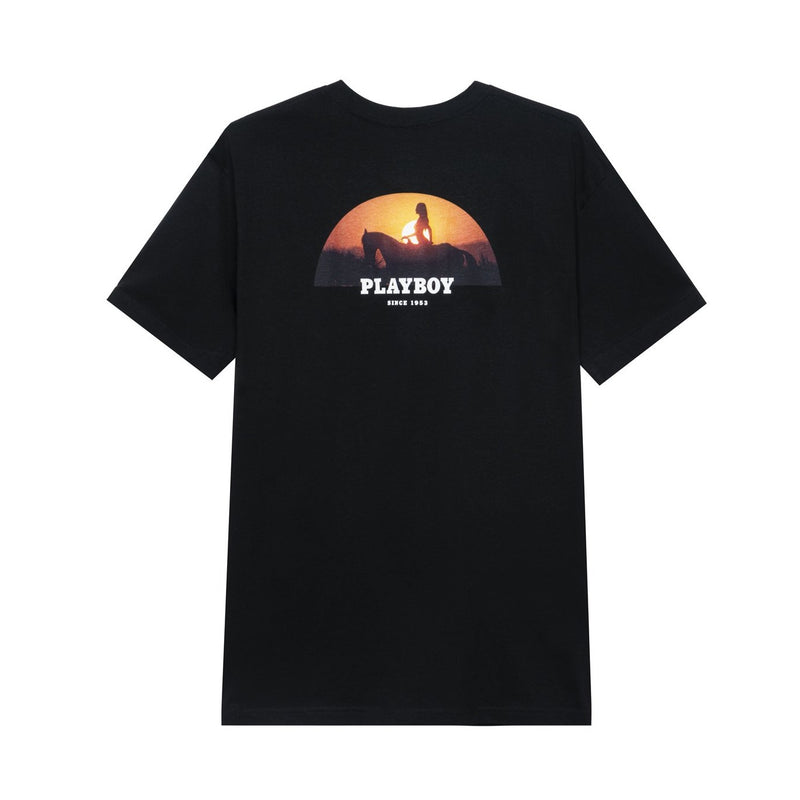 December 1972 Playmate Mercy Rooney Sunset Rider T-Shirt