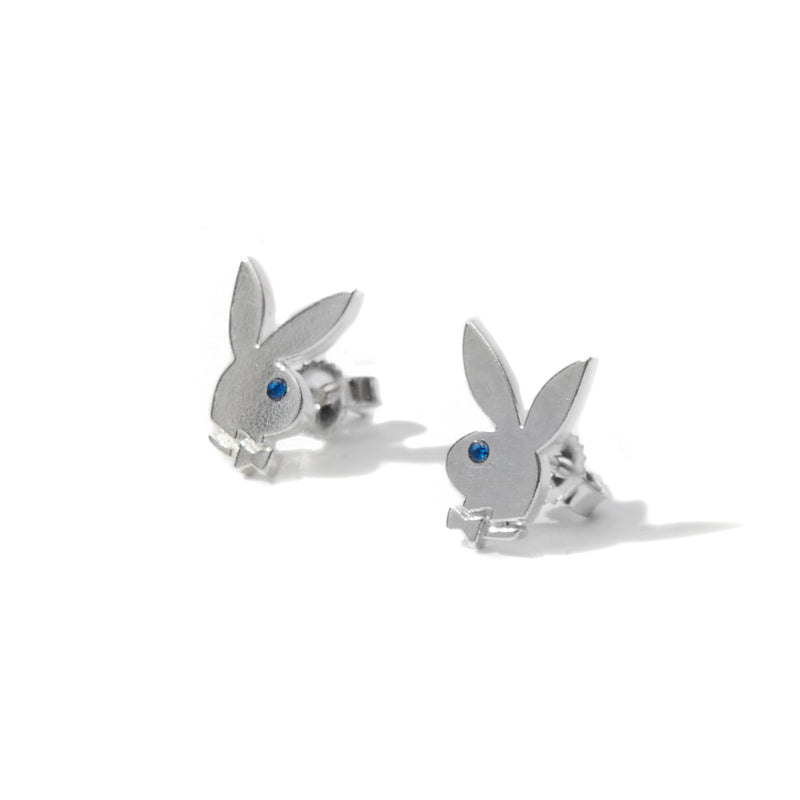 Bunny Stud Earrings, Silver