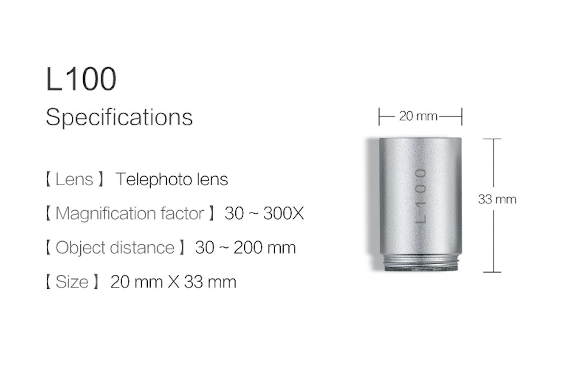 Supereyes L100 20cm Interchangeable Long Focus Lens for Digital Microscope B011