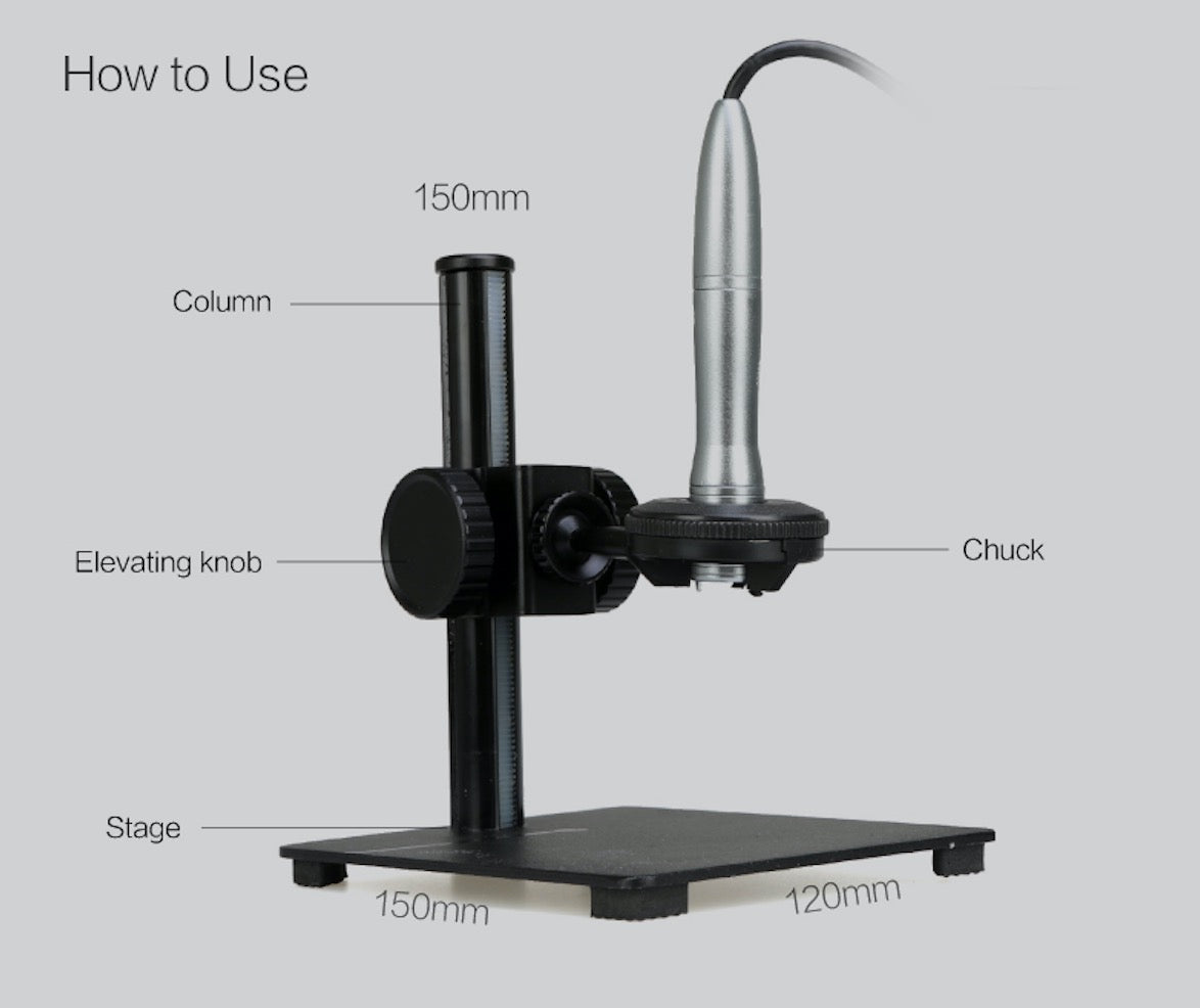 Z008 Microscope Portable Stand Adjustable Precision USB Microscope Stand for Digital Microscope Otoscope